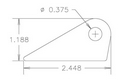 4130 3/16" THK, 3/8" HOLE, 3/4" HT, STRAIGHT CHASSIS TAB - QTY 20